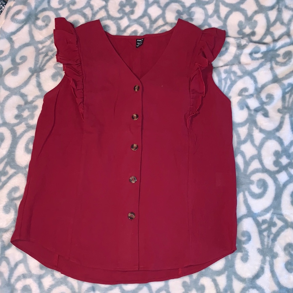 Brand new maroon short sleeve blouse
